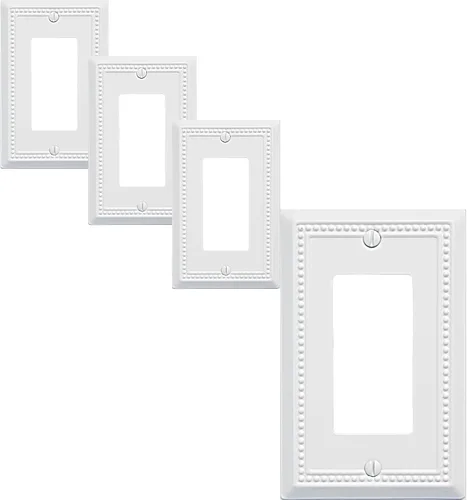 Vista 57 de OKAWYC Belaire - Cubierta para interruptor de luz de decoración individual, placa de pared de metal con cuentas, paquete de 4 unidades de bronce