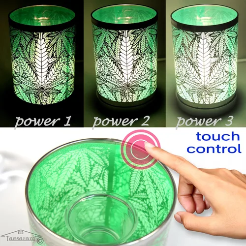 Vista 3 de Marihuana Electric Tarta Quemador de Fragancia Lámpara de Aceite o Cera Fundida Calentador Aroma Terapia Lámpara Lámpara de Marihuana (Metal 3)