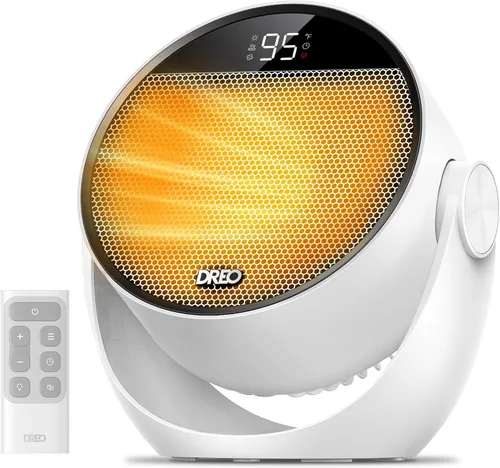 Vista 9 de Dreo Calentador de espacio de 1500 W, inclinación ajustable de 60°, calentadores eléctricos portátiles de 10.5 pies/s para uso en interiores
