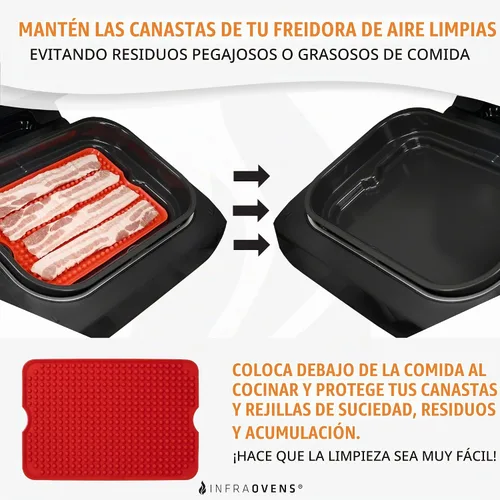Vista 3 de Accesorios para freidora de aire Ninja Foodi XL Smart FG551 6 en 1, alfombrilla reutilizable resistente al calor para freidora de aire, accesorios
