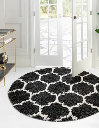 Vista 20 de Unique Loom Hygge Shag Collection - Alfombra de área enrejado (2 pies 2 pulgadas x 3 pies, rectangular, marfil / gris)