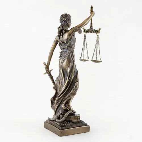 Vista 3 de Top Collection Estatua de La Justicia con acabado en bronce de 12.5 pulgadas