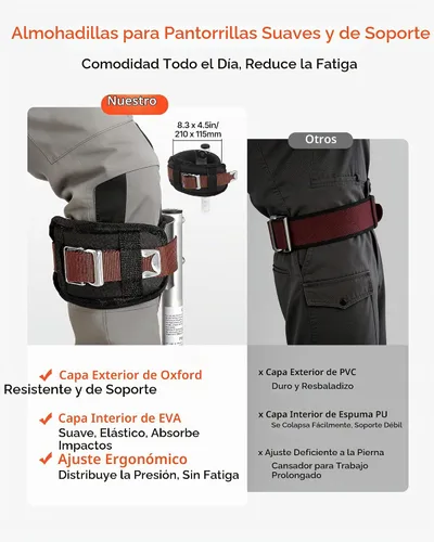 Vista 3 de VEVOR Zancos para paneles de yeso, zancos de pintor de aluminio ajustables de 16.1 a 24.1 pulgadas, capacidad de carga de 228 libras, patas de goma