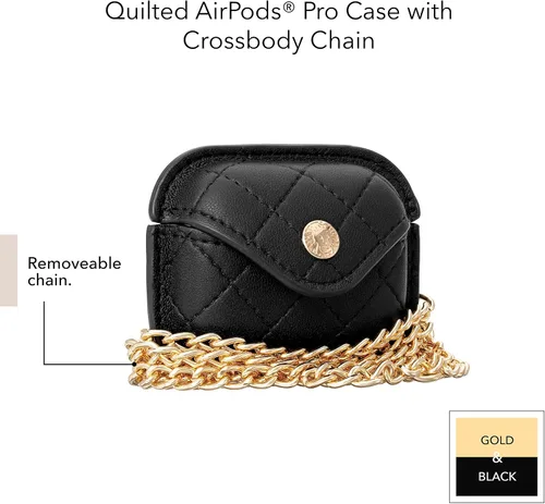 Vista 5 de Anne Klein Funda de piel sintética para Apple AirPods Pro Negro/Dorado