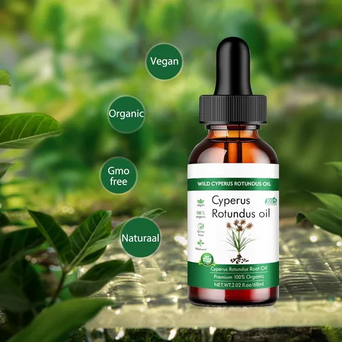 Vista 9 de Aceite Wild Cyperus Rotundus, 100% orgánico, 2.02 fl oz, para depilación, piel suave