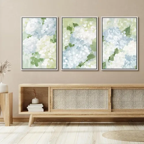 Vista 376 de SIGNFORD - Set de obras de arte en lienzo enmarcado para pared, ilustraciones abstractas de neblina del desierto en tonos neutros beige y marrón