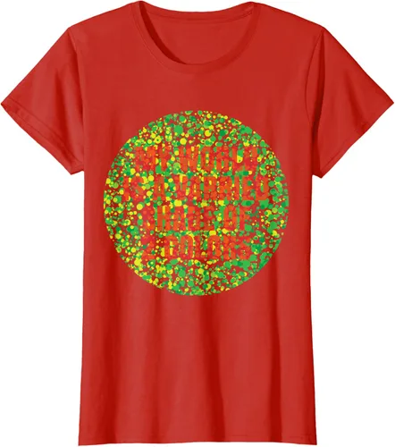 Vista 8 de Camiseta divertida con problemas daltónicos al color, Negro