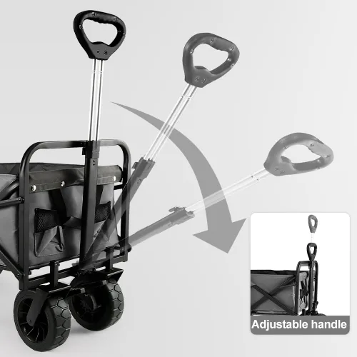 Vista 5 de WHITSUNDAY - Carro plegable para jardín al aire libre, parque utilitario, para picnic, con rodamiento y freno, ruedas todo terreno de 8 pulgadas