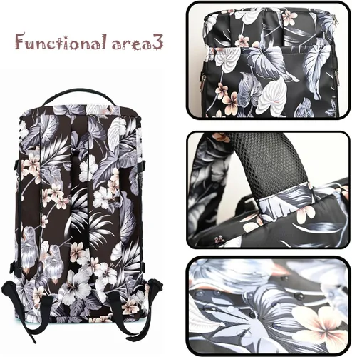 Vista 4 de Mochila multifuncional para gimnasio, 4 formas de transporte, impermeable, con compartimento para zapatos, para viajes, deportes, camping, laptop