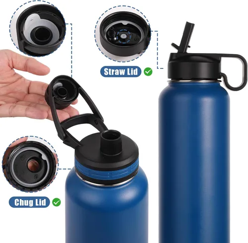 Vista 4 de Paquete de 8 piezas de junta de sellado de botella de repuesto para botella de agua Thermoflask de acero inoxidable aislada de 40 onzas, con 1