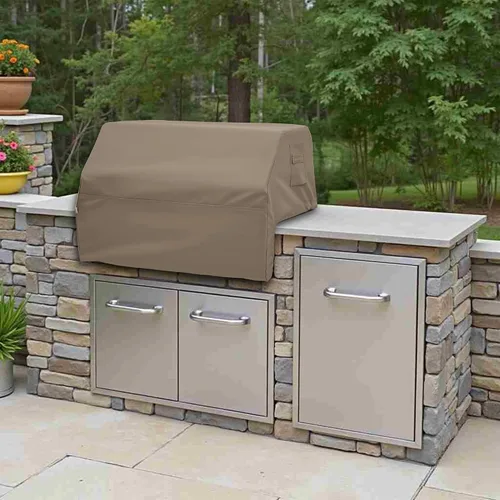 Vista 4 de Covers & All Cubierta de parrilla integrada para parrilla al aire libre – Resistente 12 oz impermeable cubierta de parrilla de barbacoa incorporada