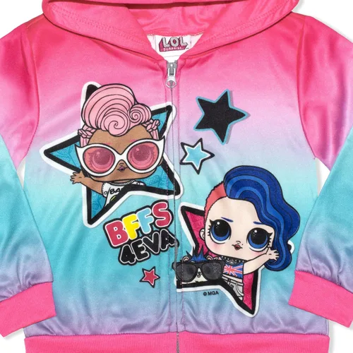 Vista 2 de LOL Surprise Dolls Girls Zip Up Hoodie for Little and Big Girls BluePink