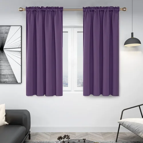 Vista 117 de Deconovo Cortinas opacas, aislamiento térmico, dobladillo para barra, reducción de ruido, certificado Oeko-TEX, cortinas de oscurecimiento