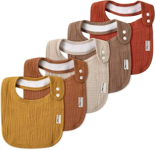 Vista 13 de Baberos de muselina para bebés niños y niñas, babero de muselina orgánica para bebé para babeo y dentición, baberos suaves de bandana para babeo