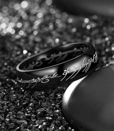 Vista 3 de King Ring Anillos de 0.236 in Ver.2 - Bandas de acero inoxidable pulido Magic Patern Negro Blanco