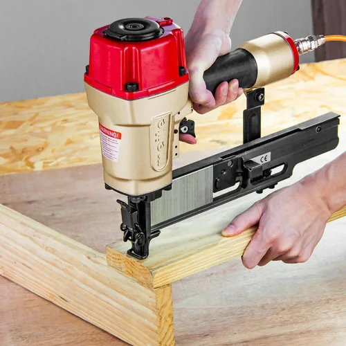 Vista 7 de meite Engrapadora de corona estándar de calibre 16 de 7/16 pulgadas, pistola de grapas neumática de construcción resistente para subsuelo