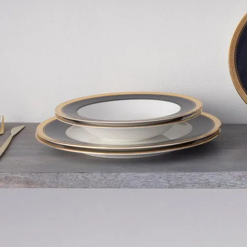 Vista 6 de Noritake Odessa Cobalt Gold - Juego de vajilla de 12 piezas, servicio para 4 personas