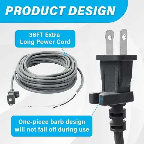 Vista 4 de Cable de repuesto para aspiradora Shark Navigator Lift-Away Pro y Shark Rotator Lift-Away, compatible con NV501 NV502 NV341 NV402 NV355 NV356 NV356K