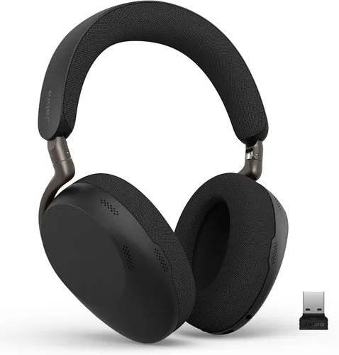 Vista 17 de Jabra Evolve3 85 - Auriculares inalámbricos Bluetooth con micrófono para el trabajo, USB-A, tecnología de llamada de voz AI, cancelación activa