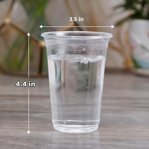 Vista 7 de Vasos desechables de plástico transparente, paquete de 100, vasos de agua de 14 onzas