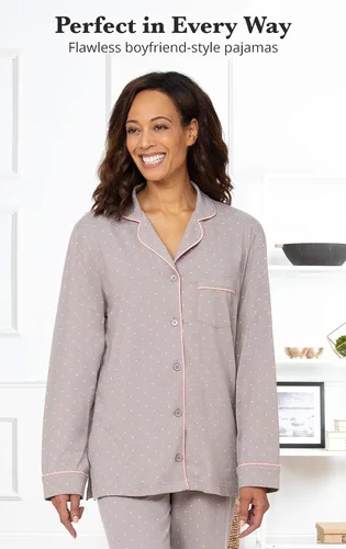 Vista 37 de PajamaGram Conjunto de pijama para mujer – Pijama para mujer, jersey novio, 100% algodón