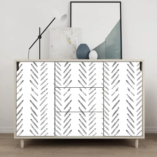 Vista 5 de Papel tapiz autoadhesivo para despegar y pegar, diseño de espiga moderno, diseño de espiga, líneas geométricas, autoadhesivo, para baño, dormitorio