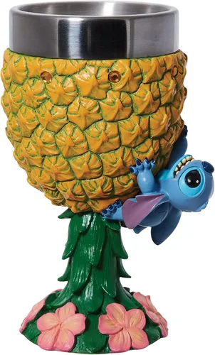 Vista 3 de Enesco Disney Showcase Lilo and Stitch - Figura decorativa de copa de piña, multicolor, 7.09 pulgadas