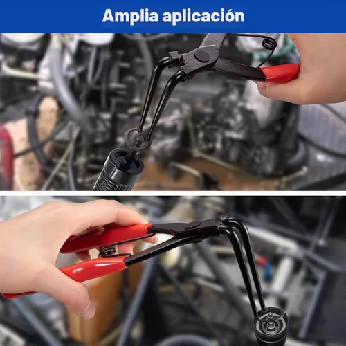 Vista 8 de Toolwiz - Alicates de anillo de presión resistentes, alicates de clip interno de 90 grados, color rojo Carbon Steel Retaining Ring C Clip Circlip