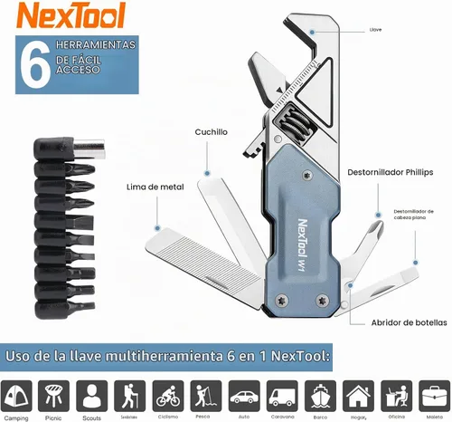 Vista 7 de NexTool Llave ajustable W1 Multiherramienta, herramienta de destornillador
