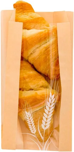 Vista 24 de Restaurantware Bag Tek - Bolsas de papel para pan de 4.5 x 2.5 x 8.5 pulgadas, 100 bolsas de papel de baguette a prueba de grasa, microperforadas