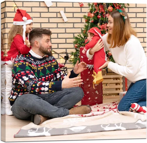 Vista 14 de GagetElec Foto personalizada al lienzo, impresiones en lienzo personalizadas con tus fotos (6 x 8 pulgadas enmarcadas), regalos de Navidad