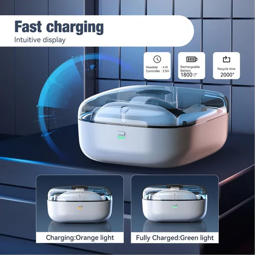 Vista 3 de Uxilep Quest 3 Charging Dock,Upgrade Charging Station for Meta Oculus Quest 3 Storage Case,Magnetic Charging Case for Meta Quest 3 VR Headset with