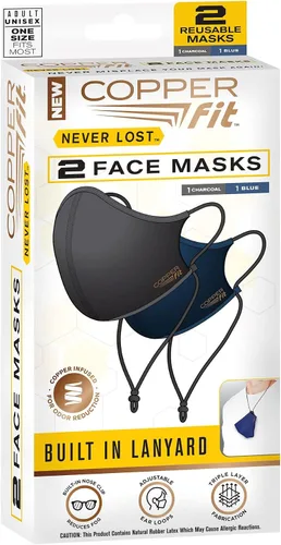 Vista 5 de Copper Fit Mascarillas unisex Never Lost - Paquete de 2