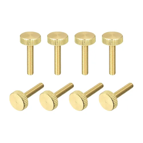 Vista 6 de uxcell Tornillos moleteados para pulgar, pernos planos de latón M4x30mm, perillas de agarre para PC, electrónico, mecánico, 8