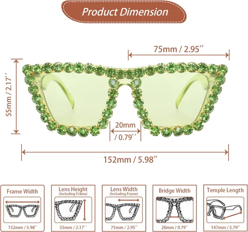 Vista 3 de Gafas de sol cuadradas de cristal para mujer, gafas retro Elton con marco de diamantes de imitación de moda brillantes