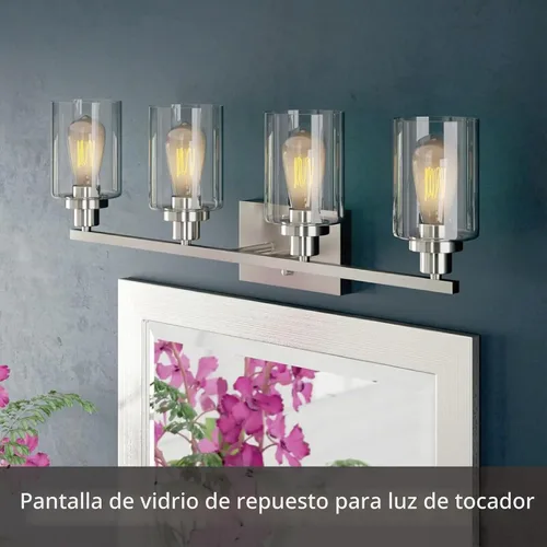 Vista 5 de Aspen Creative 28010-60-1 Pantalla de vidrio transparente para luces colgantes, apliques de pared y postes de lámpara, tamaño de ajuste de 1-3/4