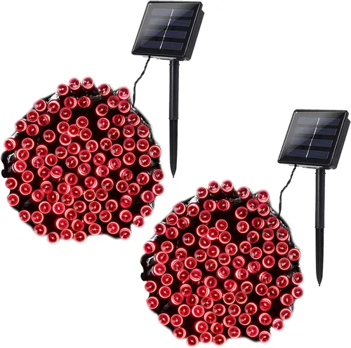 Vista 18 de Joomer Solar Christmas Lights, 2PACK Total 144FT 400LED Color Changing Blanco cálido+multicolor
