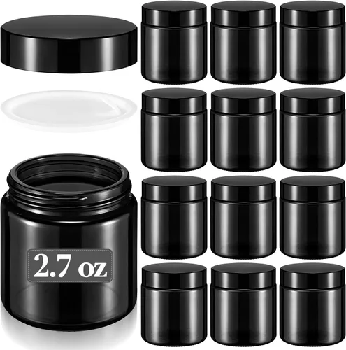 Vista 42 de Norme 24 Frascos de Vidrio de 4 oz con Tapas Herméticos Redondos a Prueba de Fugas Frascos Cosméticos Vacíos con Revestimientos Internos en la Tapa