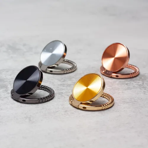 Vista 7 de [2 paquetes] Soporte de anillo para teléfono celular con texturas de CD destacado, soporte de anillo de dedo de rotación de 360 grados con agarre