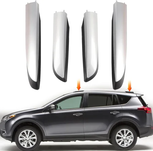Vista 8 de 4 piezas de protección de tapa terminal para carril de equipaje de techo negro, cubierta de capó para Toyota Highlander 2.7L 2009-2013, para 3.3L