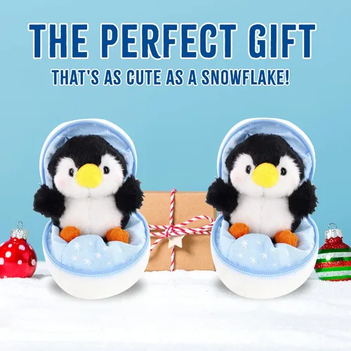 Vista 4 de Snowball - Huevo sorpresa con cremallera – 6 pulgadas – Lindo y suave surtido de juguetes de peluche para amigos, familia de todas las edades