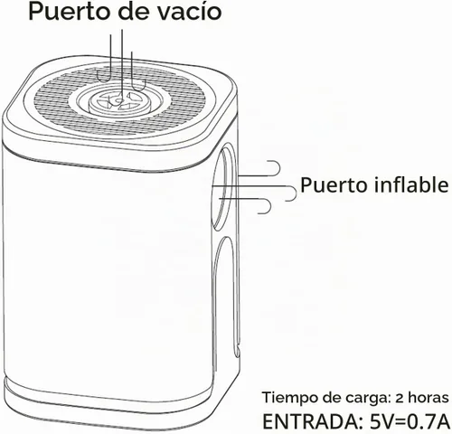 Vista 8 de Bomba de aire eléctrica, bomba de aire portátil para campamento al aire libre, cojines inflables, camas de colchón de aire, barcos, anillo