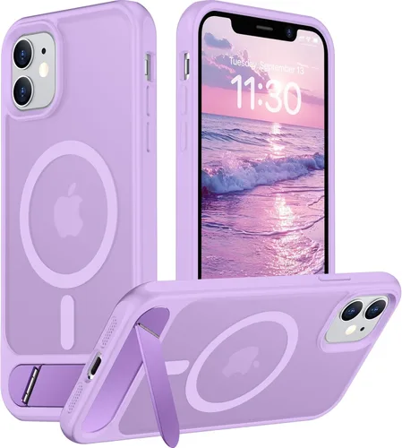 Vista 88 de Funda para iPhone 11 con compatibilidad magnética, [Soporte invisible incorporado][Compatible con MagSafe]