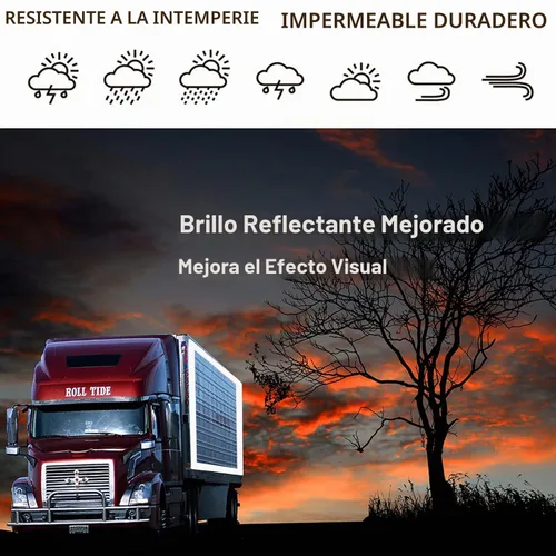 Vista 3 de Cinta reflectante DOT-C2, cinta reflectante blanca plateada de 2 pulgadas x 30 pies, impermeable, cinta de seguridad de visibilidad, cinta Blanco