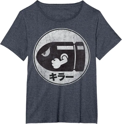 Vista 59 de Super Mario Camiseta con logotipo de Bullet Bill Distressed en Kanji