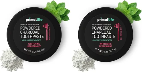 Vista 10 de Limpiador dental natural Dirty Mouth, en polvo, tamaño mini, suavemente pule, desintoxica, remineraliza y fortalece los dientes, mejor que la pasta