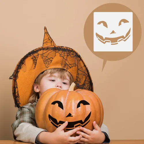 Vista 5 de 25 plantillas reutilizables de Halloween para dibujo de calabaza, plantillas temáticas de Halloween, plantillas temáticas de Halloween, plantilla