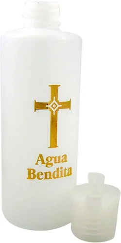 Vista 4 de Gold Cross Spanish Agua Bendita - Botella de agua bendita con tapa abatible, 4 onzas, paquete de 3