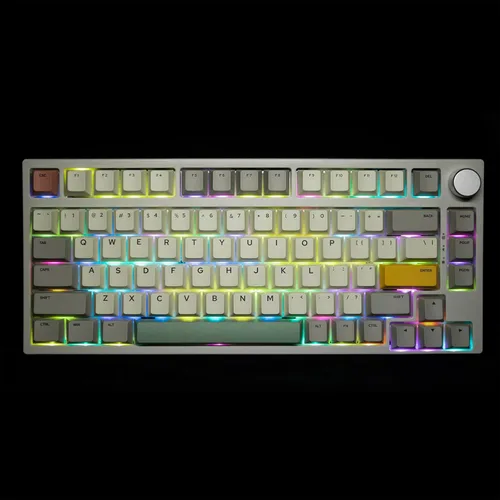 Vista 9 de GK GAMAKAY Teclado mecánico TK75 SE 75% con control de perilla, intercambio en caliente RGB Bluetooth 5.02.4GHz inalámbricoUSB-C con cable PBT