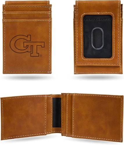 Vista 33 de Cartera de bolsillo frontal grabada con láser NCAA - Compacta/Cómoda/Delgada